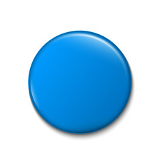 Creative vector illustration of 3d pin button isolated on transparent background. Front and back side. Art design blank badge brooch mockup template. Abstract graphic element with place for your text