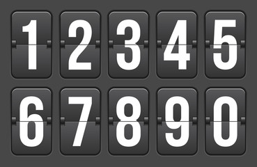 Creative vector illustration of countdown timer with different numbers isolated on background. Clock counter art design. Abstract concept graphic mechanical scoreboard panel element