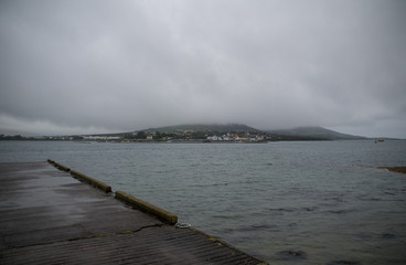 View to Valentia Island on foggy day