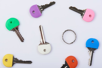 Colorful pattern of metal keys