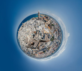 Monopoli Apulia City near the Sea Coastline blue in Italy Drone 360 vr