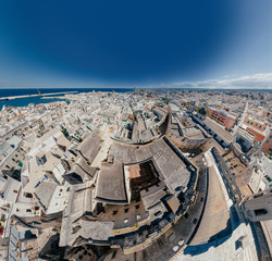 Monopoli Apulia City near the Sea Coastline blue in Italy Drone 360 vr