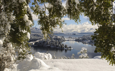Paisaje de San Carlos de Bariloche, Patagonia, Argentina. Ciudad turistica del Sur Argentino. 