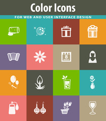 8 March icons set