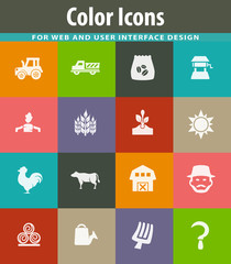 Agriculture and farming icons set