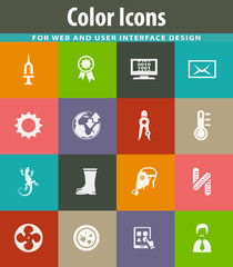 Courses school icons set