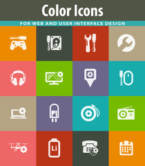 Electronic repair icons set