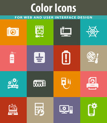 Electronic repair icons set