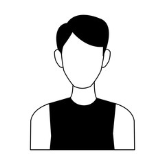 Young man faceless cartoon vector illustration graphic design