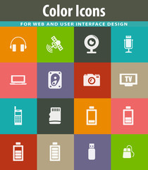 Hi tech icons set