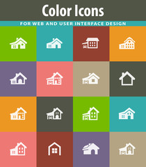 house type icon set