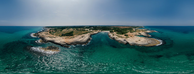 Apulia Italy blue Sea summer Coastline Drone 360 vr