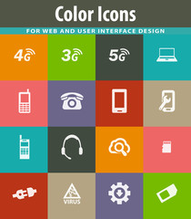 Mobile connection icons set