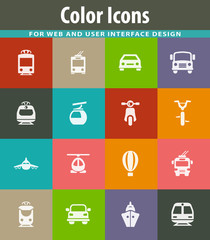 Public transport icons set