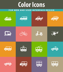 Public transport icons set