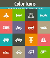 Public transport icons set