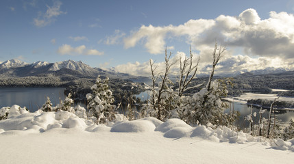 Winter view of San Carlos de Bariloche, Patagonia, Argentina 