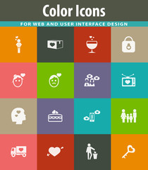 Valentine day icons set