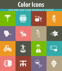 Vineyard and Wine icons set