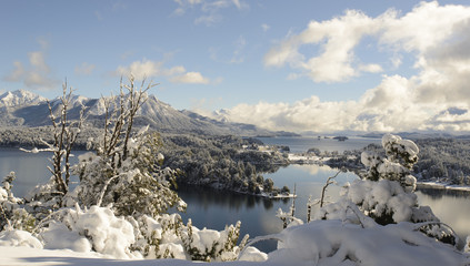 Winter view of San Carlos de Bariloche, Patagonia, Argentina 