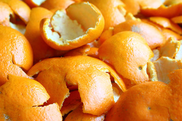 Mandarin peel close-up. Background.