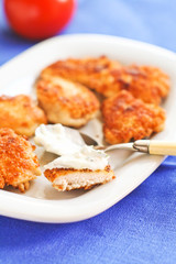 Chicken nuggets with sauce