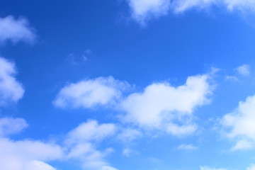 Fototapeta na wymiar Beautiful blue sky and white cumulus clouds. Background. Landscape.