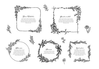 Floral Graphic Frames Set