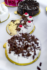 Chocolate and cream cakes