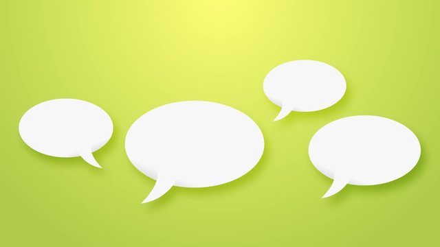 Speech Bubbles Background/
Animation of comic speech bubbles appearing with overshoot position, bouncing and and ease in effect, for advertisement