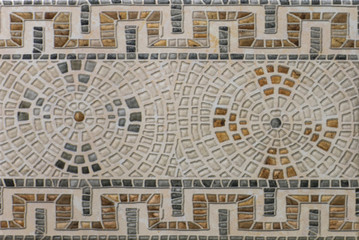 ceramic tile, vintage ornate pattern, abstract geometry