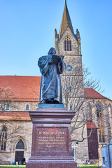 Statue of Martin Luther in Erfurt in Germany / Religious Leader 