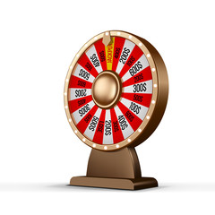 fortune wheel 3d object isolated on white background. Wheel of luck