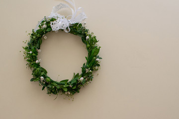 wreath of flowers green