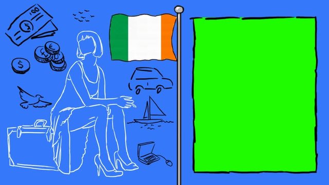Ireland hand drawn tourism