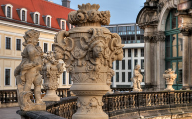 Fototapeta na wymiar Sculptures at the Dresden Zwinger.