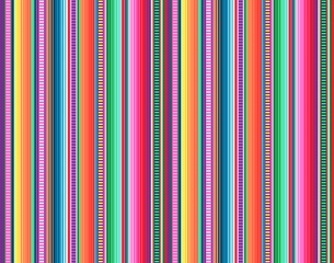 Blanket stripes seamless vector pattern. Background for Cinco de Mayo party decor or ethnic mexican fabric pattern with colorful stripes. Serape gesign