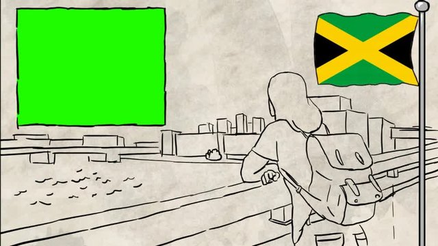 Jamaica hand drawn tourism