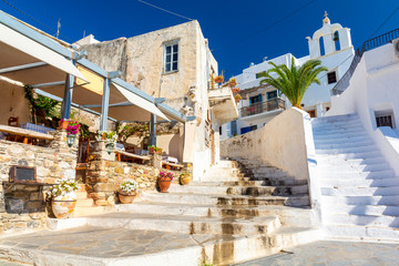typical greek architecture on Naxos island, Cyclades, Greece - obrazy, fototapety, plakaty