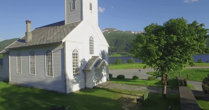 Traditional village church, Oppheim, Voss, Hordaland, Norway 