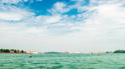Fototapeta premium Panorama of the lagoon Venice,Italy,02 June 2018,panorama of the lagoon of Venice,summer day