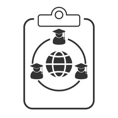 Образование за рубежом. Документ, информация, иконка.