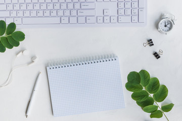 Mockup notebook with green leaves