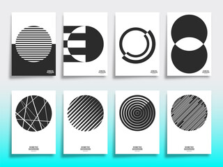 Set of minimal geometric design cover template - obrazy, fototapety, plakaty