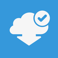 Download icon, arrows icon with check sign. Download icon and approved, confirm, done, tick, completed symbol