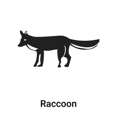 Raccoon icon vector sign and symbol isolated on white background, Raccoon logo concept