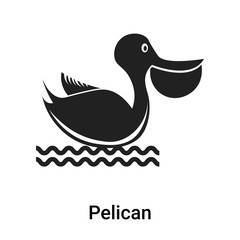Pelican icon vector sign and symbol isolated on white background, Pelican logo concept