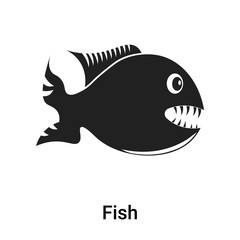 Fish icon vector sign and symbol isolated on white background, Fish logo concept