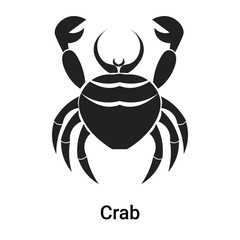 Crab icon vector sign and symbol isolated on white background, Crab logo concept