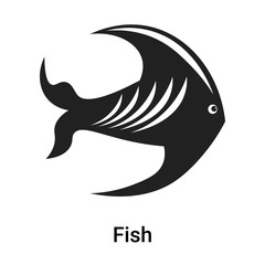 Fish icon vector sign and symbol isolated on white background, Fish logo concept